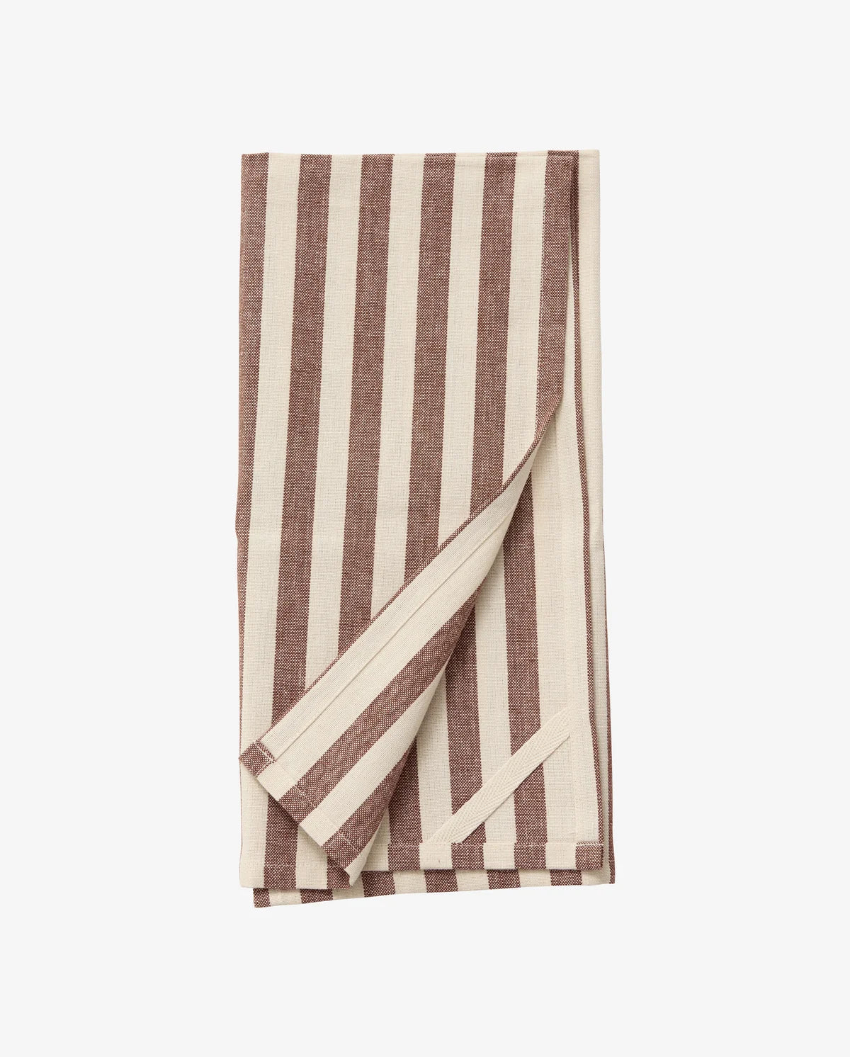 RAFU viskestykke, stribet - Bordeaux/beige