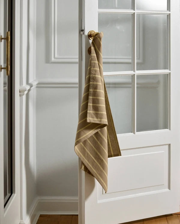 KINU viskestykke, stribet -Gul/beige